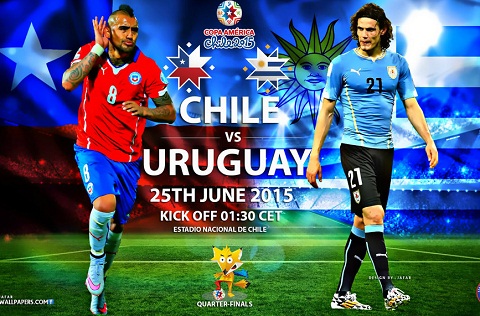 6h30 TRUC TIEP Chile vs Uruguay tu ket Copa America 2015
